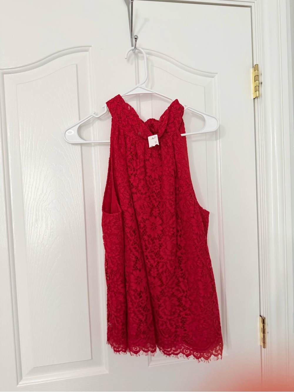 J. Crew women’s Red Lace Halter Camisole size L